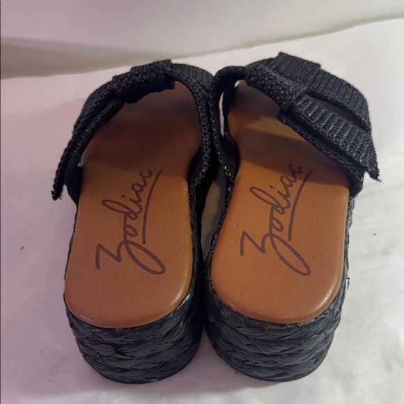 New Zodiac Izzy Black Woven Platform Sandals 8.5 - Picture 5 of 6